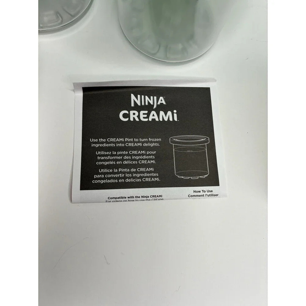 Ninja CREAMi Pints with Storage Lids 4 Pack Aqua Lime Pink Gray XSKPLD4BCD
